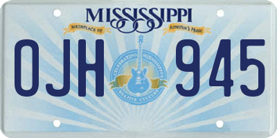 MS license plate OJH945