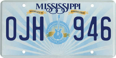 MS license plate OJH946