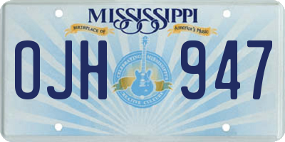 MS license plate OJH947