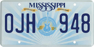 MS license plate OJH948