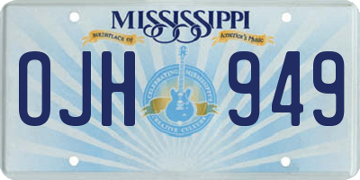 MS license plate OJH949