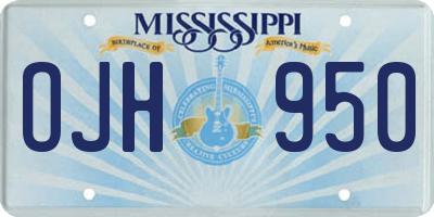MS license plate OJH950