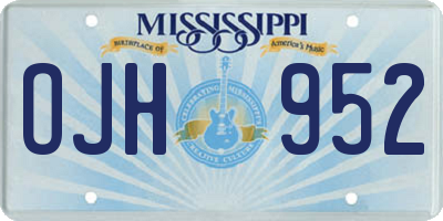 MS license plate OJH952