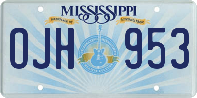 MS license plate OJH953