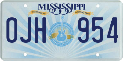 MS license plate OJH954