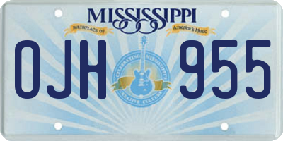 MS license plate OJH955
