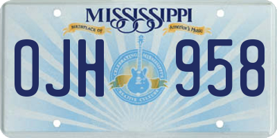 MS license plate OJH958