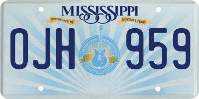 MS license plate OJH959