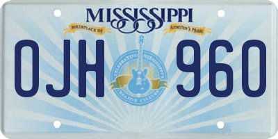 MS license plate OJH960