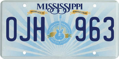 MS license plate OJH963