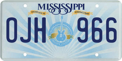 MS license plate OJH966