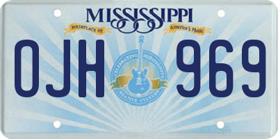 MS license plate OJH969