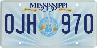 MS license plate OJH970