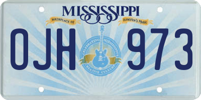 MS license plate OJH973