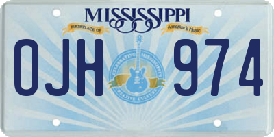 MS license plate OJH974