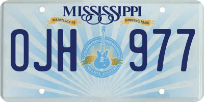 MS license plate OJH977