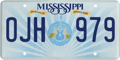MS license plate OJH979