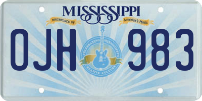 MS license plate OJH983