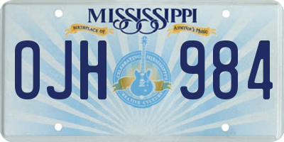 MS license plate OJH984