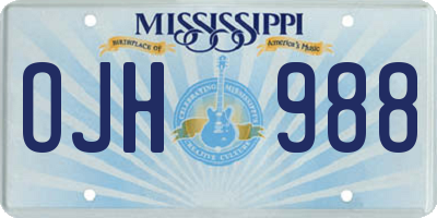MS license plate OJH988