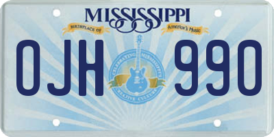 MS license plate OJH990