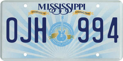 MS license plate OJH994