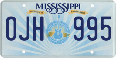 MS license plate OJH995