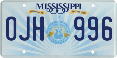 MS license plate OJH996