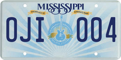 MS license plate OJI004