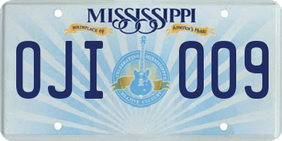 MS license plate OJI009