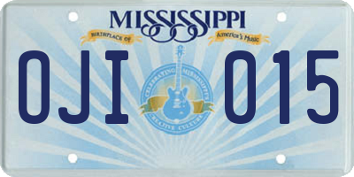 MS license plate OJI015