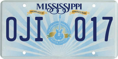 MS license plate OJI017