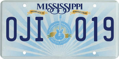 MS license plate OJI019