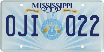 MS license plate OJI022