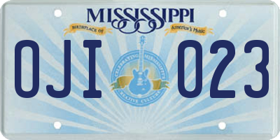 MS license plate OJI023