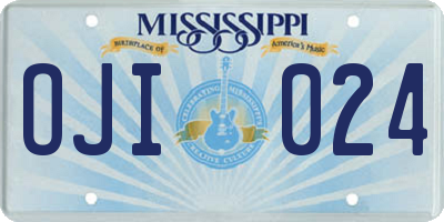 MS license plate OJI024