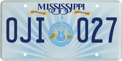 MS license plate OJI027