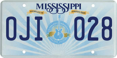 MS license plate OJI028
