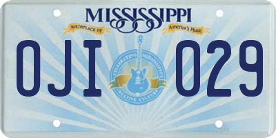 MS license plate OJI029
