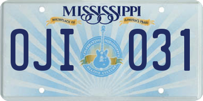 MS license plate OJI031