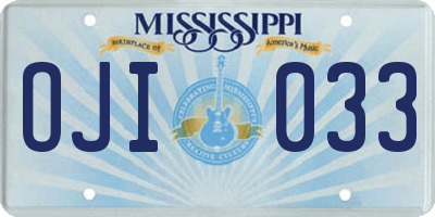 MS license plate OJI033