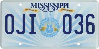 MS license plate OJI036