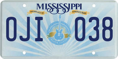 MS license plate OJI038
