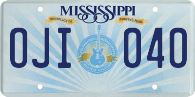 MS license plate OJI040