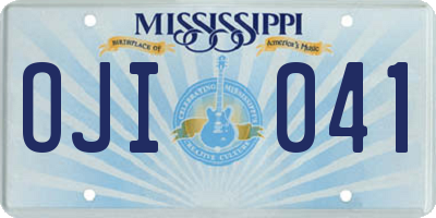 MS license plate OJI041