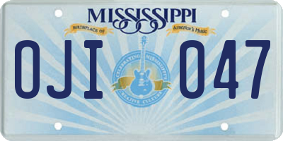 MS license plate OJI047