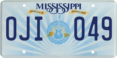 MS license plate OJI049