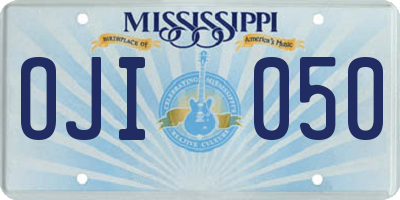 MS license plate OJI050