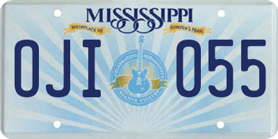 MS license plate OJI055