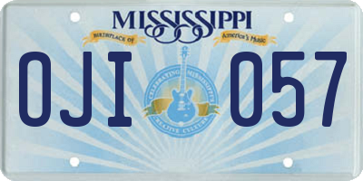 MS license plate OJI057